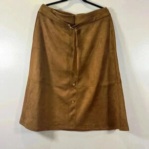 Marc New York NWT midi skirt in size XL light brown color faux
